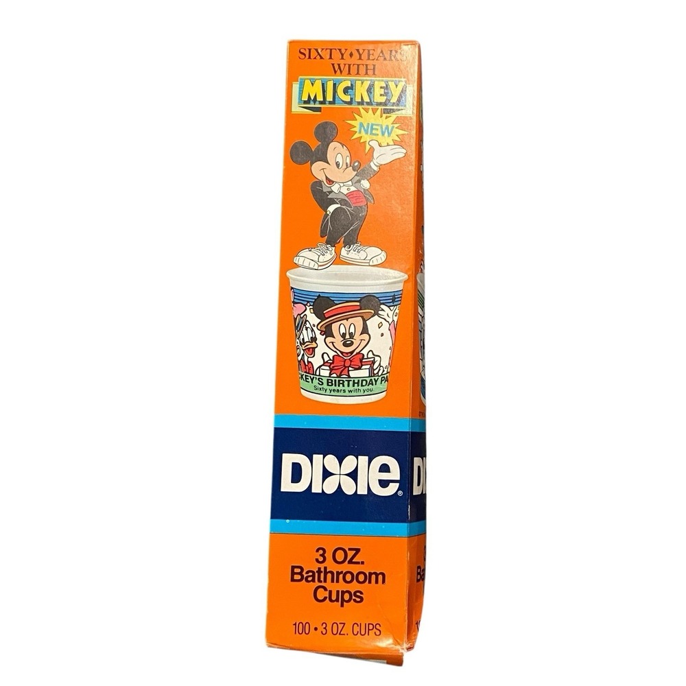 VINTAGE 1980s "Sixty Years With‎ Micky" 100 County Dixie Cup Package Unopened
